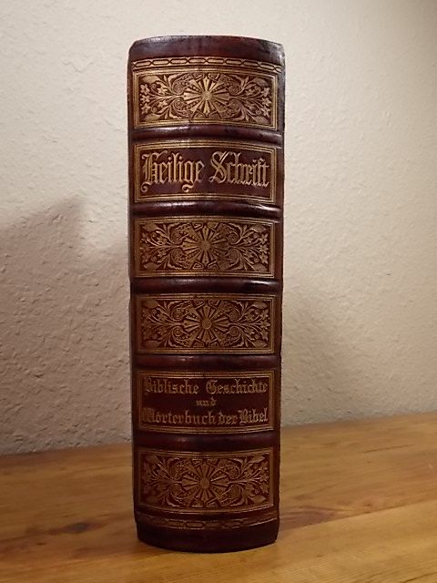 ANTIQUE HOLY BIBLE GERMAN MARTIN LUTHER GUSTAVE DORE WOOD & STEEL