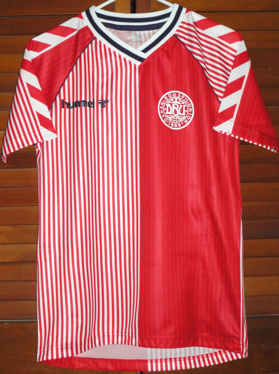 Vtg Hummel Denmark Laudrup Mexico 86 Soccer Jersey Football Shirt