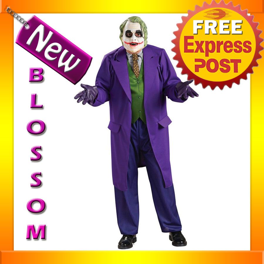 C341 Deluxe Batman Dark Knight The Joker Fancy Halloween Mens Costume