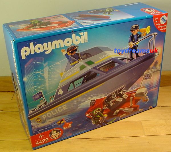Playmobil Police Boat Set SHIP Motor Dinghy 4061 New