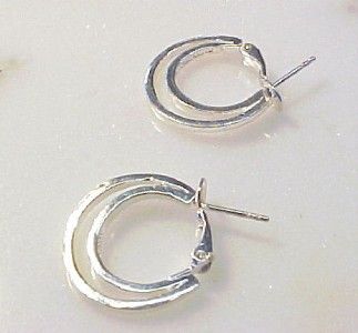 Sterling Silver ~ Double Hoop Earrings ~ in very good used condition