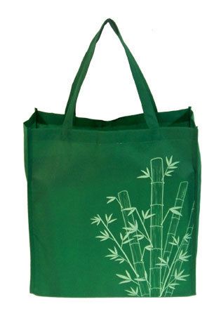Hawaiian Style Screen Print Eco Totes Bag Green Bamboo