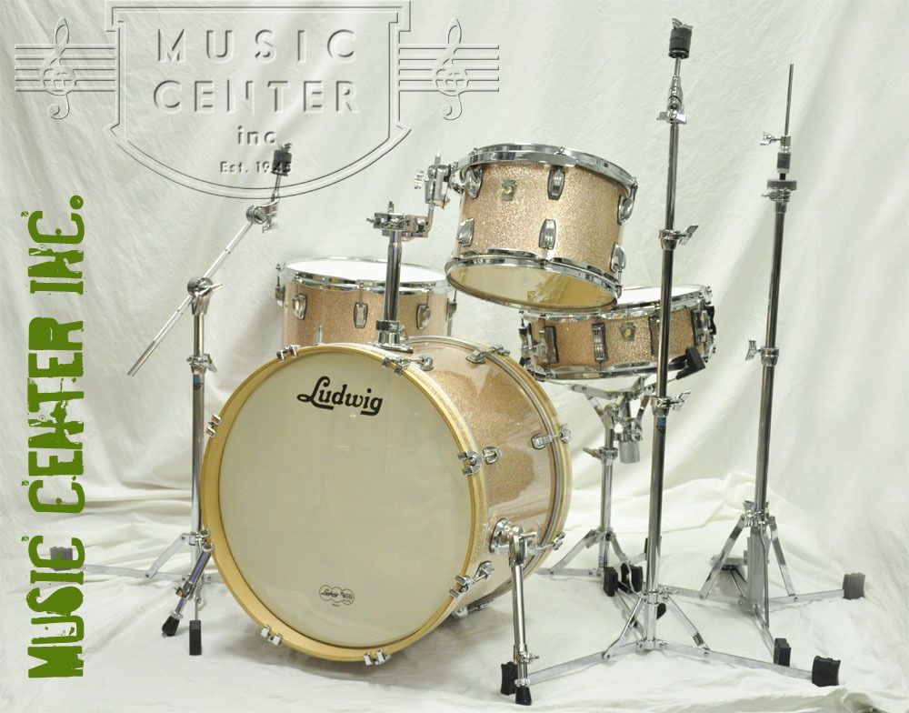 Ludwig Classic Maple Series Drums Downbeat Champagne Sparkle 4 PC Drum