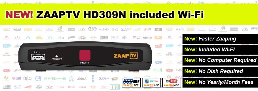 Zaaptv HD 309 IPTV Receiver Arabic Turkish Greek Channels Zaap TV Wi