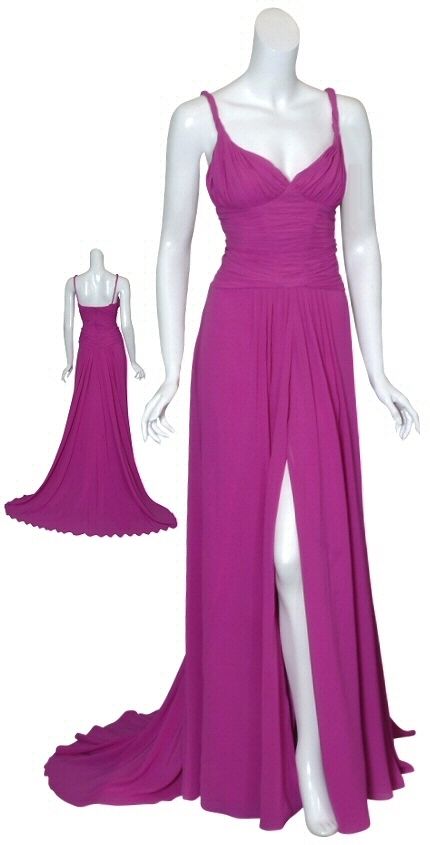 Emanuel UNGARO Sultry Chiffon Gown Dress $5560 40 6 New