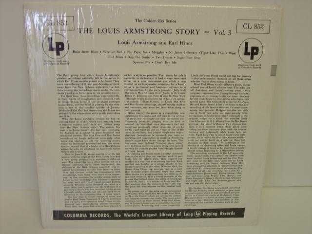 Louis Armstrong Earl Hines Vol 3 LP CL 853 Shrinkwrap