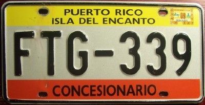  PUERTO RICO CAR DEALER AUTO LICENSE PLATE WITH SLOGAN ISLA DEL ENCANTO