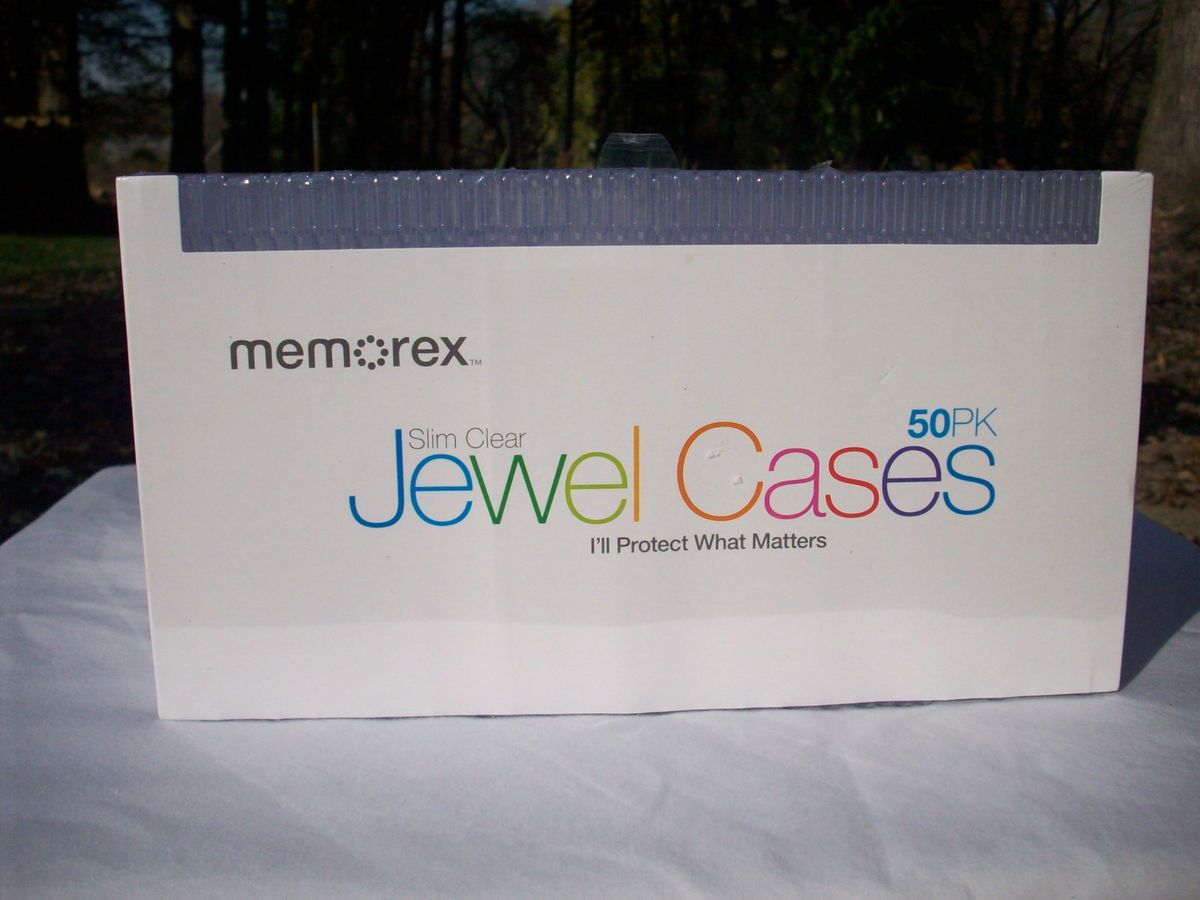 Memorex Slim Clear Jewel Cases 50 Pack for DVD CD Blu Ray Media