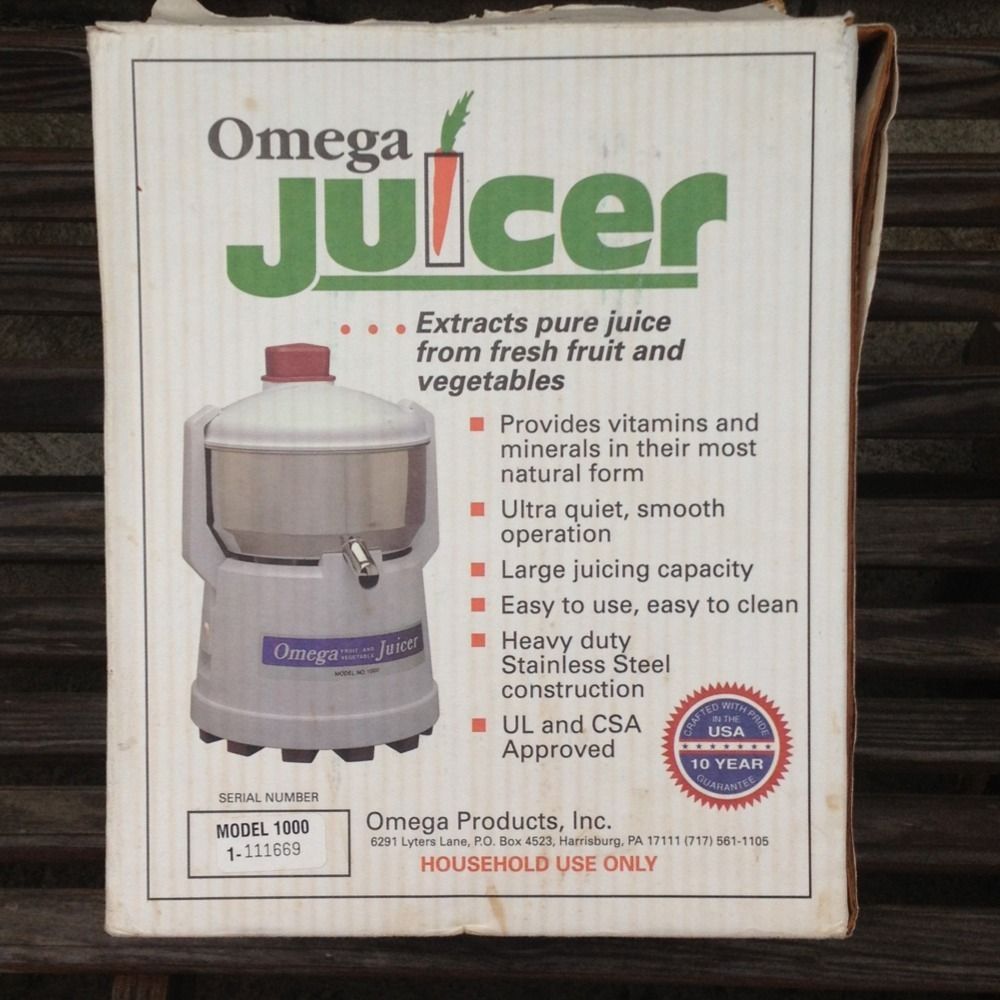 OMEGA FRUIT & VEGETABLE JUICER MODEL 1000 Super Condition Extractor