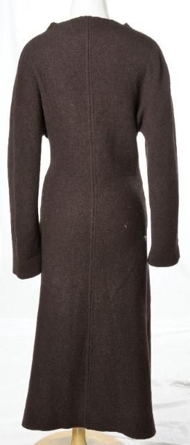 Eva Tralala Paris Expresso Brown Wool Cozy Belted Trench Sweater Sz M