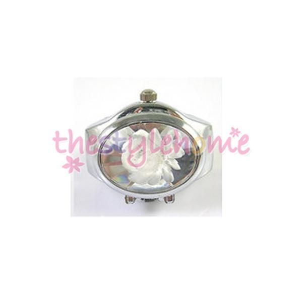  Inlay Oval Cover Finger Ring Watch Lovely Gift for Girl New