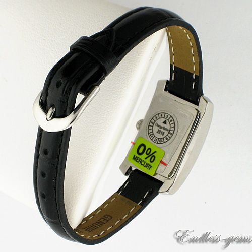 Esq by Movado 07101378 Crystal Swiss Ladies MOP SS Neve Black Leather