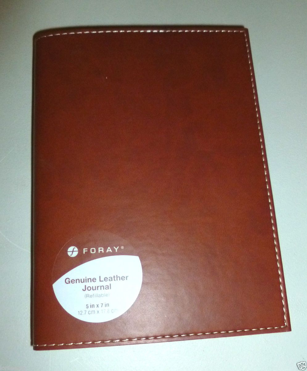 Foray Tan Smooth Genuine Leather Refillable 5 x 7Journal