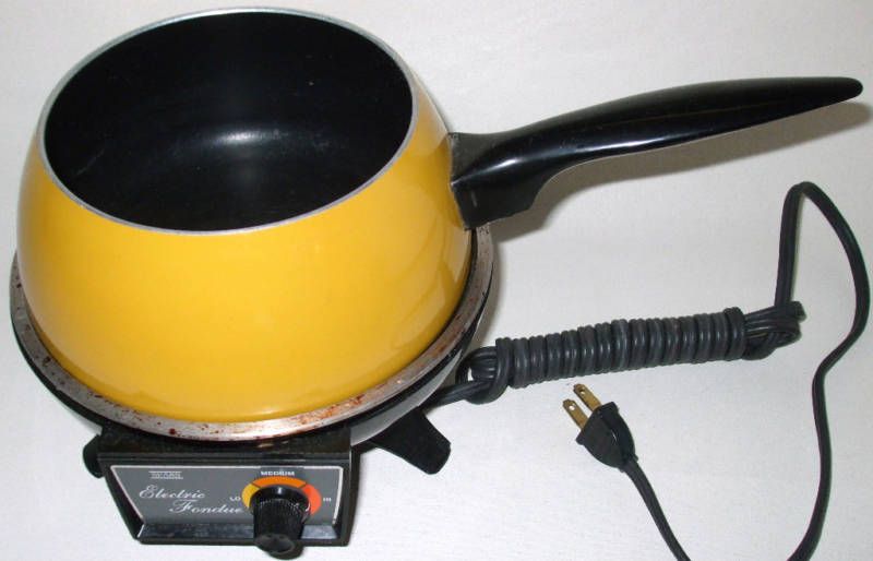  Electric Fondue Pot Oster twin vintage 70s gold small appliance party