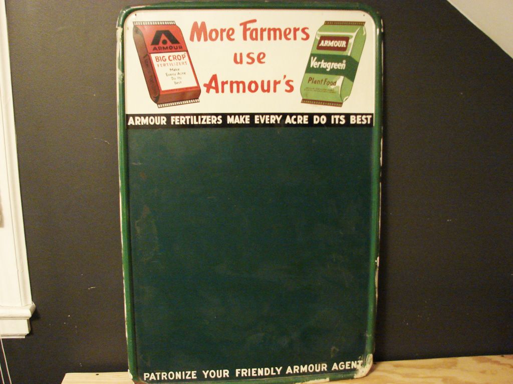  Farmers Use Armours Fertilizers Metal Chalkboard Memo Sign