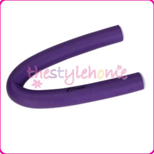 10pcs Bendy Hair Rollers Foam Curlers 18mm Purple or Blue Random Color
