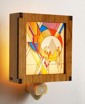 Frank Lloyd Wright Hardwood Frozen Spheres Night Light