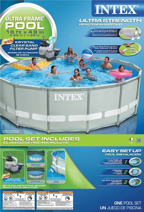 INTEX 16 x 48 Ultra Frame Swimming Pool Set w/ 1200 GPH Sand Filter