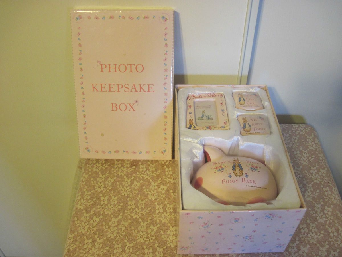  Potter Baby Girl Set Bank Frame First Tooth Curl Photo Box Pink
