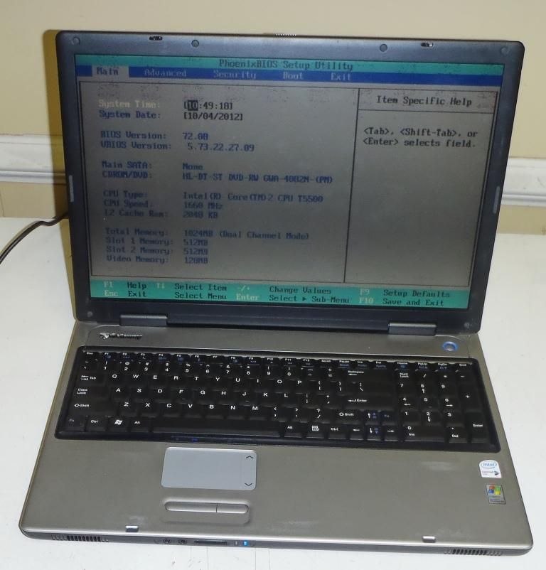Gateway PA6 M685 E 17 Laptop Notebook 1 66GHz Core 2 DVD RW 1GB RAM