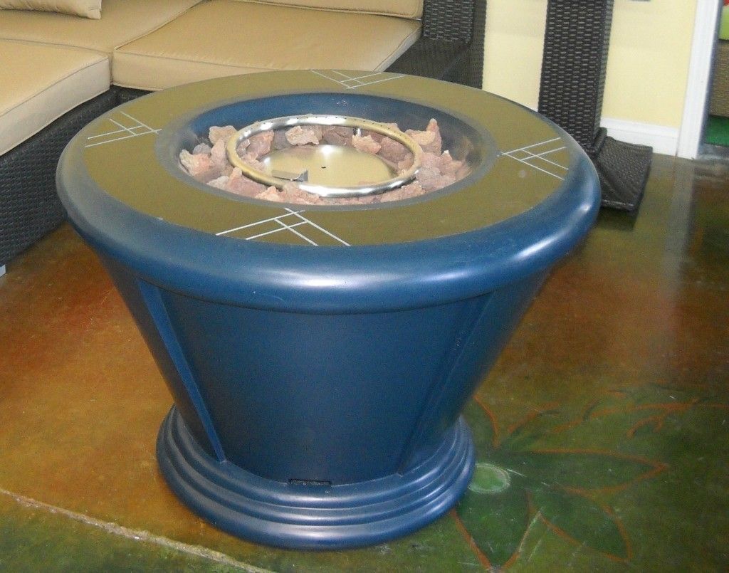 Outdoor Gas Round Fire Pit with Marble Top
