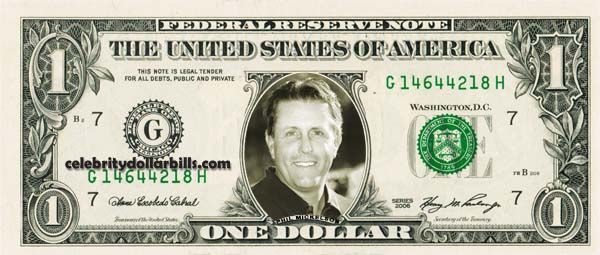 Phil Mickelson 1 PGA Dollar Bill Uncirculated Mint US Currency Cash