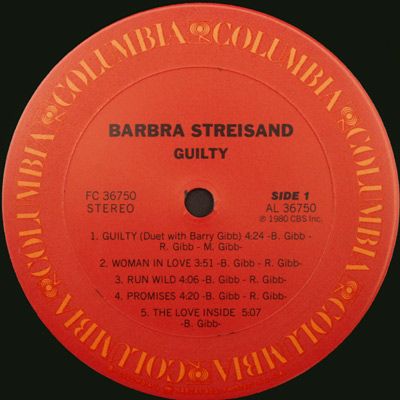 Guilty by Barbra Streisand   Original 1980 Vinyl LP Album Signed by