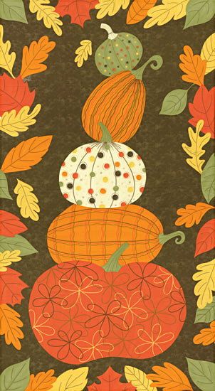 Pumpkins Gone Wild ~ Walnut Panel By Sandy Gervais
