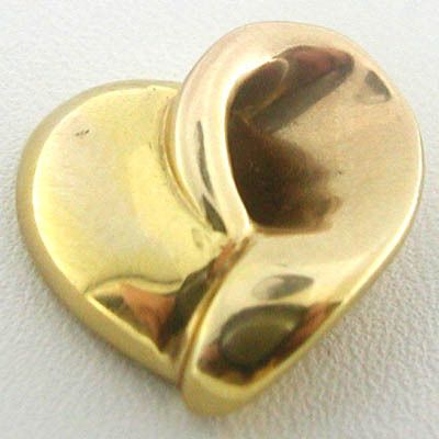 Estate 14k Italy Gold Bracelet Heart Slider Pendant