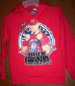 WWE John CENA Wrestling Sweatshirt HOODIE Jacket 4 5 NeW XS Red FREE