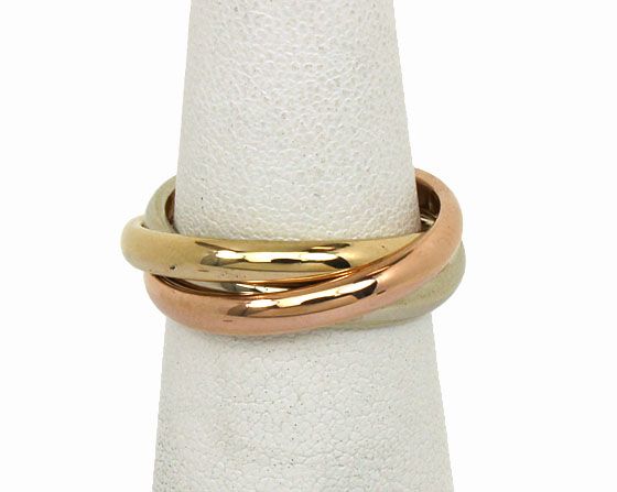 Tiffany Co Tri Color 14k Trinity Rolling Band Ring