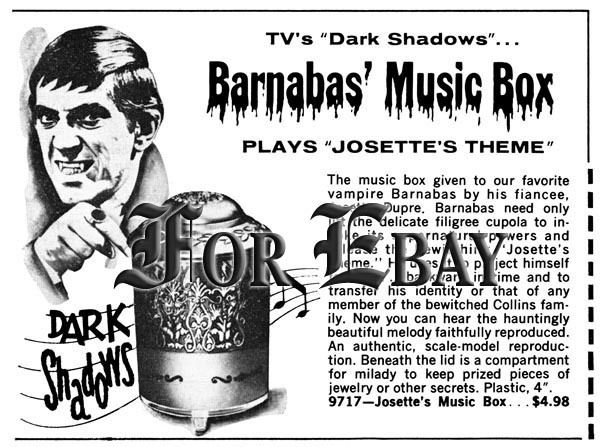Vintage Dark Shadows Josette Music Box Ad Reprint 10x7 1 2
