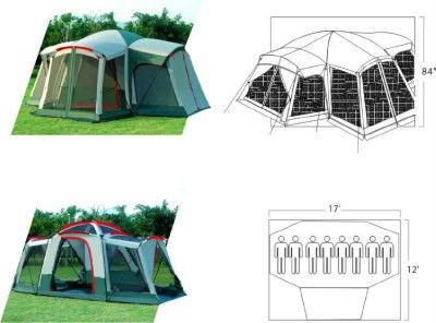 Gigatent Kinsman MT 8 Person 3 Room Family Camping Tent