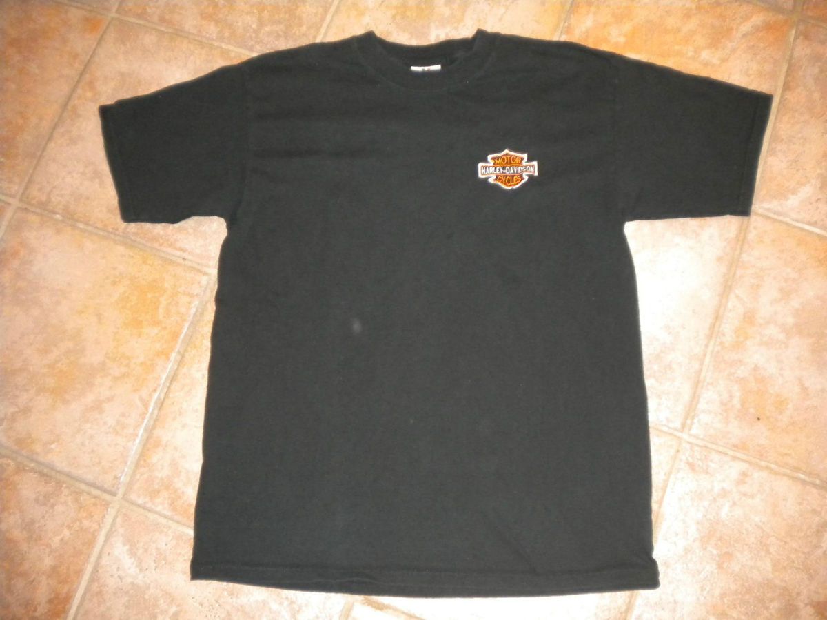 Mens T Shirt w Harley Davidson Embroidered Logo Patch Mexico L
