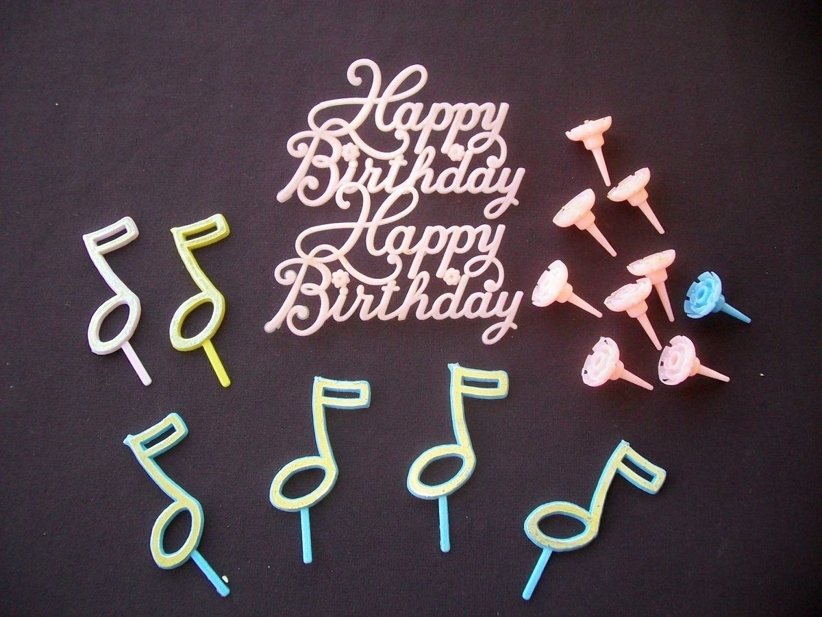  Topper Musical Music Notes Happy Birthday Candle Holder