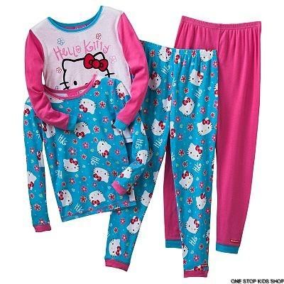 Hello Kitty Girls 4 6 8 PJs Set Pajamas Shirt Top Pants