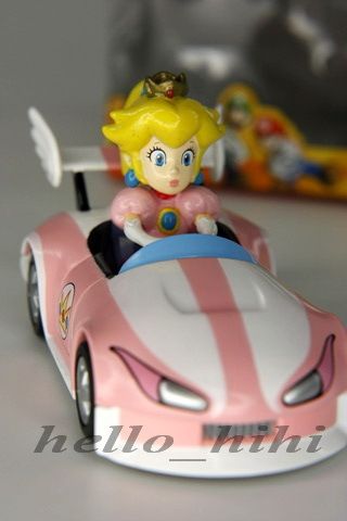 Nintendo Super Mario Bros MarioKart Peach Figure Car