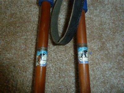 Vintage 190cm Wood Cross Country Skis w/ Bamboo Poles Holmenkollen