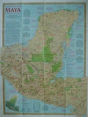 Mayan Map Mexico Yucatan Belize Guatemala Honduras Cobá