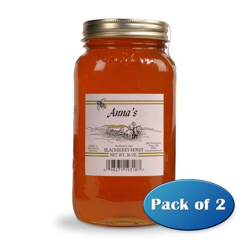  Pac NW Honey 100% Raw Natural GOURMET   36oz Glass Pint Jar   (2 PACK