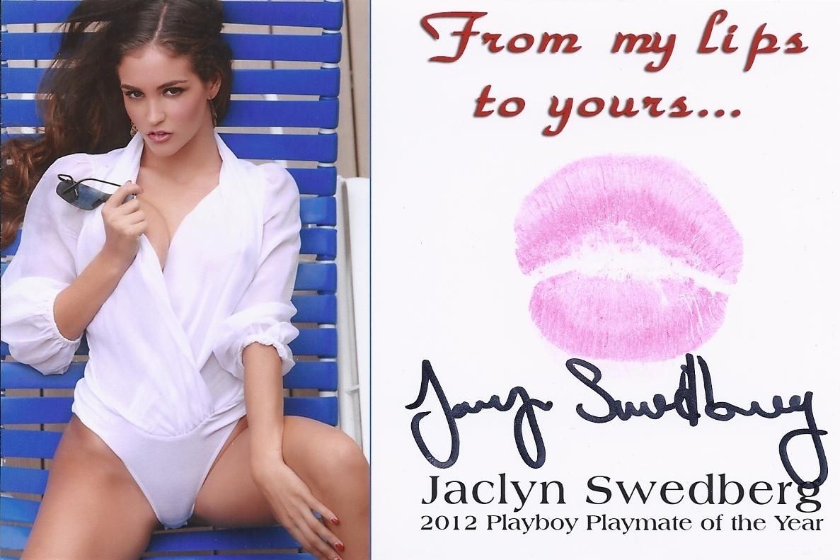 Jaclyn Swedberg Playboy Playmate Sexy Signed Kiss Print Card A