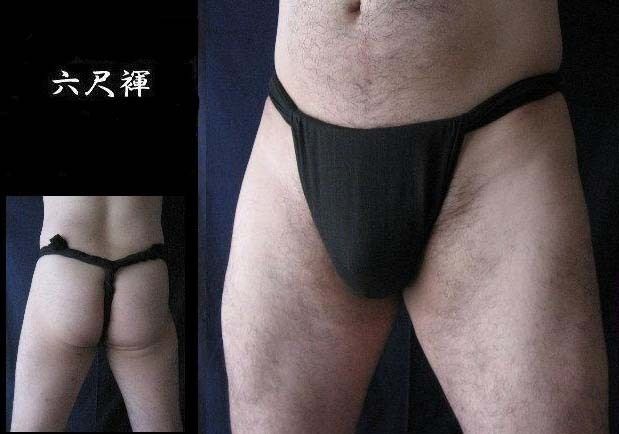 Men Japanese Underwear Rokushaku Fundoshi Cotton Black