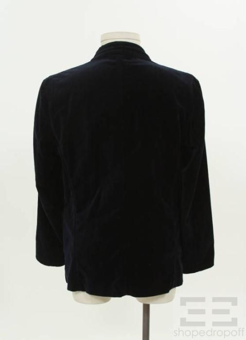 Jil Sander Mens Navy Velvet 3 Button Front Blazer Jacket Size 50