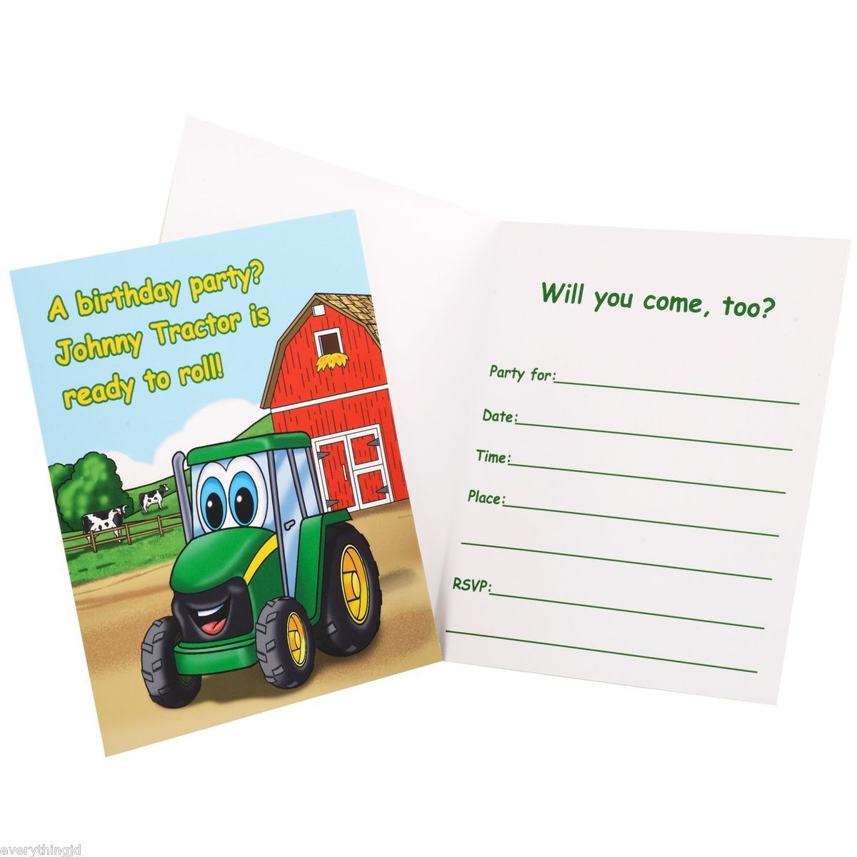  Tractor Birthday Party Invitations by John Deere Set of 8   LP41185