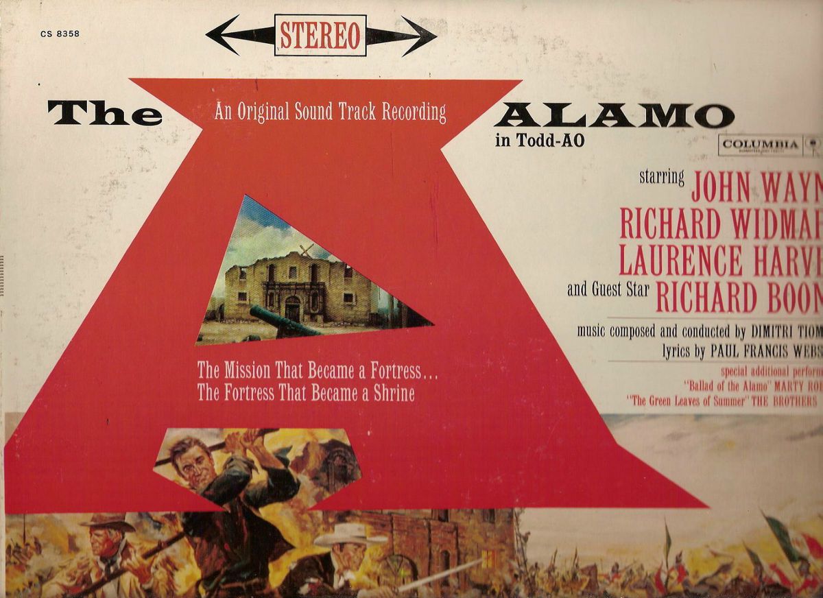 JOHN WAYNE R BOONE R WIDMARK OST THE ALAMO STEREO DG 6BLK WH LOGOS 1960 NM RARE  