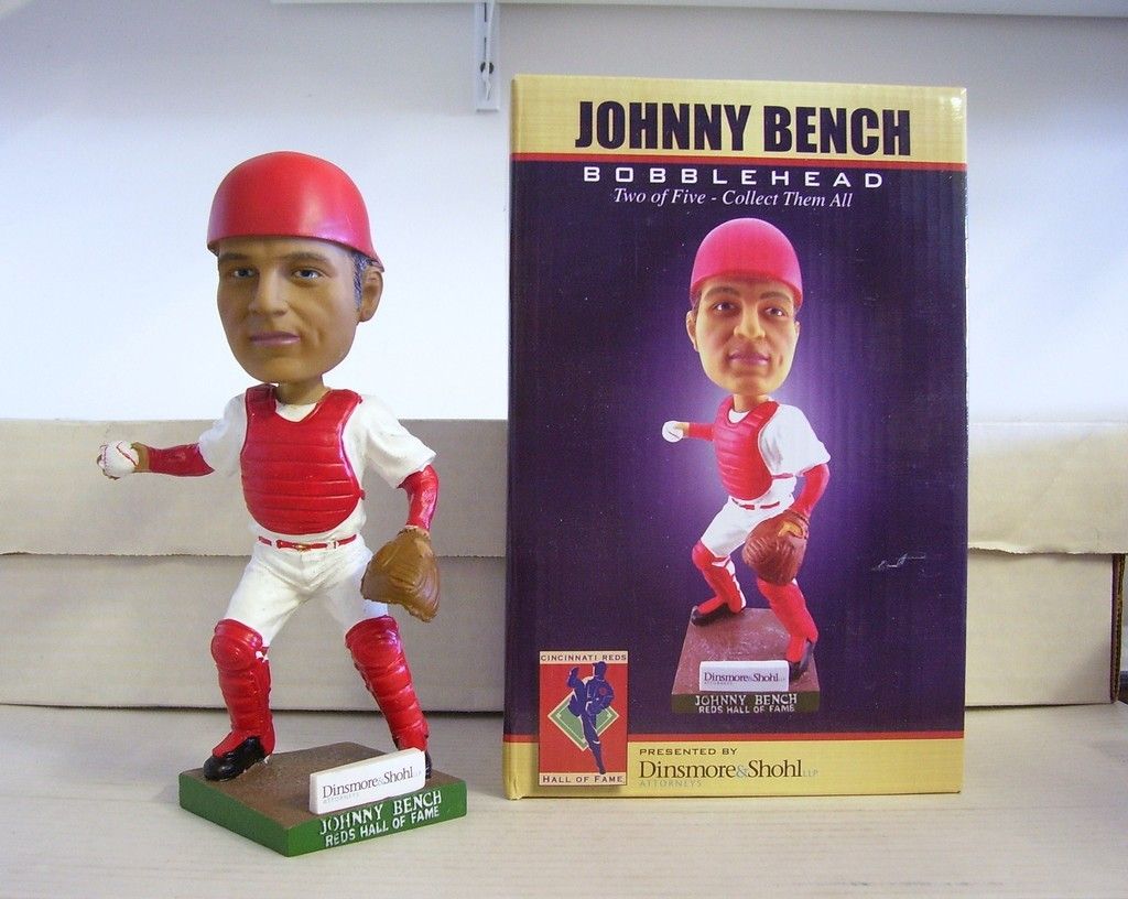 Johnny Bench "Letter E" 2011 Reds Hall of Fame Promotional Bobble Bobblehead  