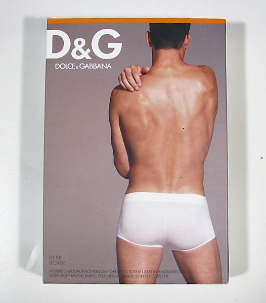 Dolce Gabbana "Active Body" Mens Logo Mini Boxer Modal D G White Silber  