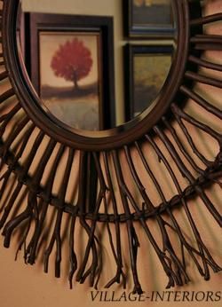 Josiah Uttermost Organic Wood Sunburst 38 Round Mirror  