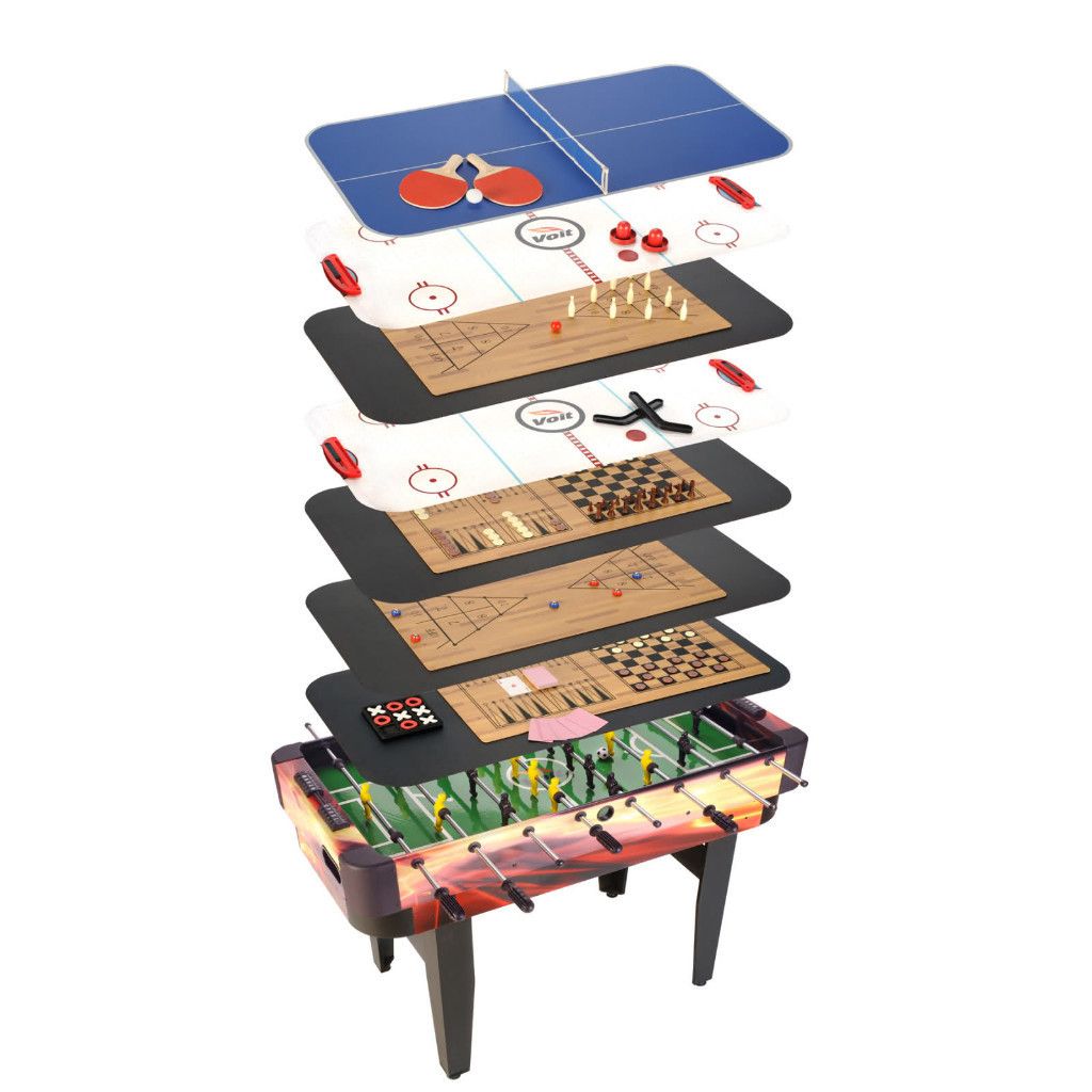 Multi Game Center Table Ping Pong Air Hockey Foosball Checkers Kids