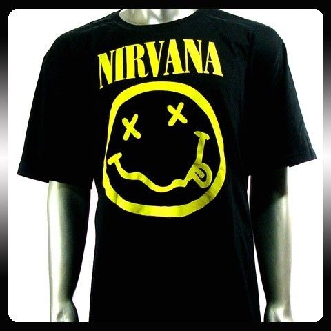 Nirvana Kurt Cobain Rock Punk Music T Shirt Sz L NI32 Men Biker